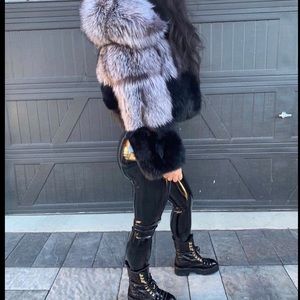 Patent leather leggings